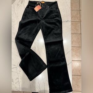 Beau Dawson Black Bootcut Mid to High Rise Velvet Jeans- made in the USA